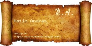 Matin András névjegykártya